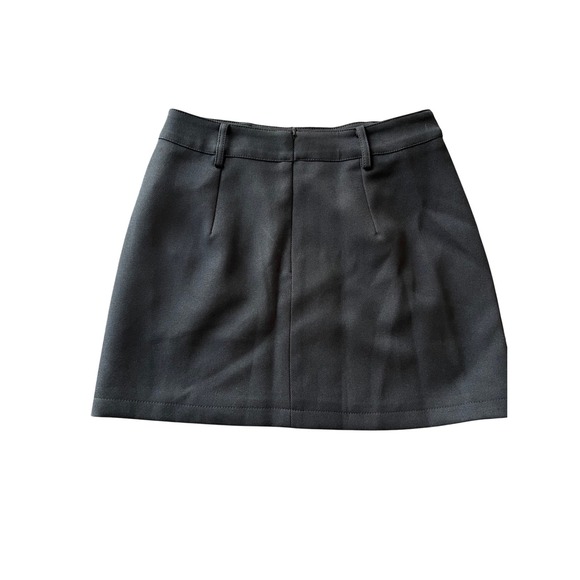 Commense Essential Black‎ Mini Skirt with Belt Office Work A-Line Skater Skirt - Picture 5 of 6